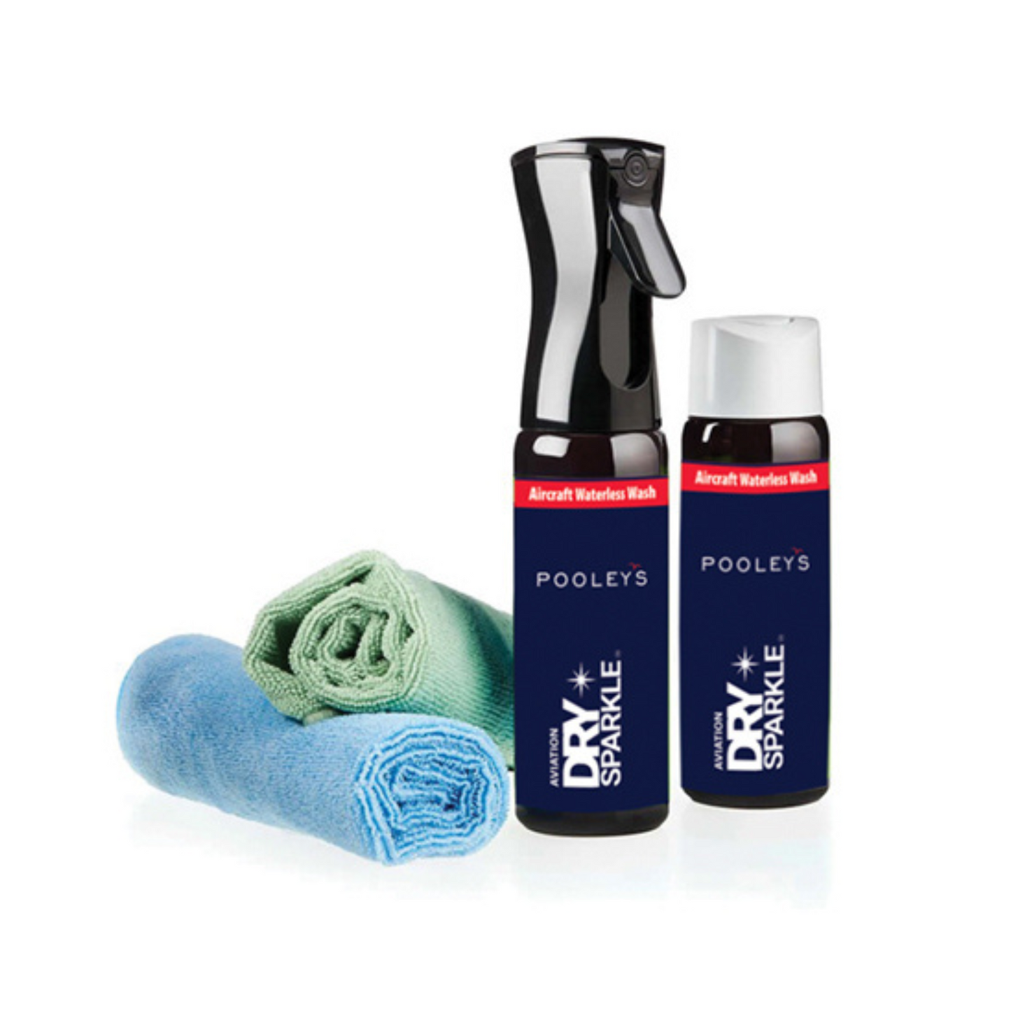 Pooleys Aviation Dry Sparkle Waterless Wash – Starter Kit