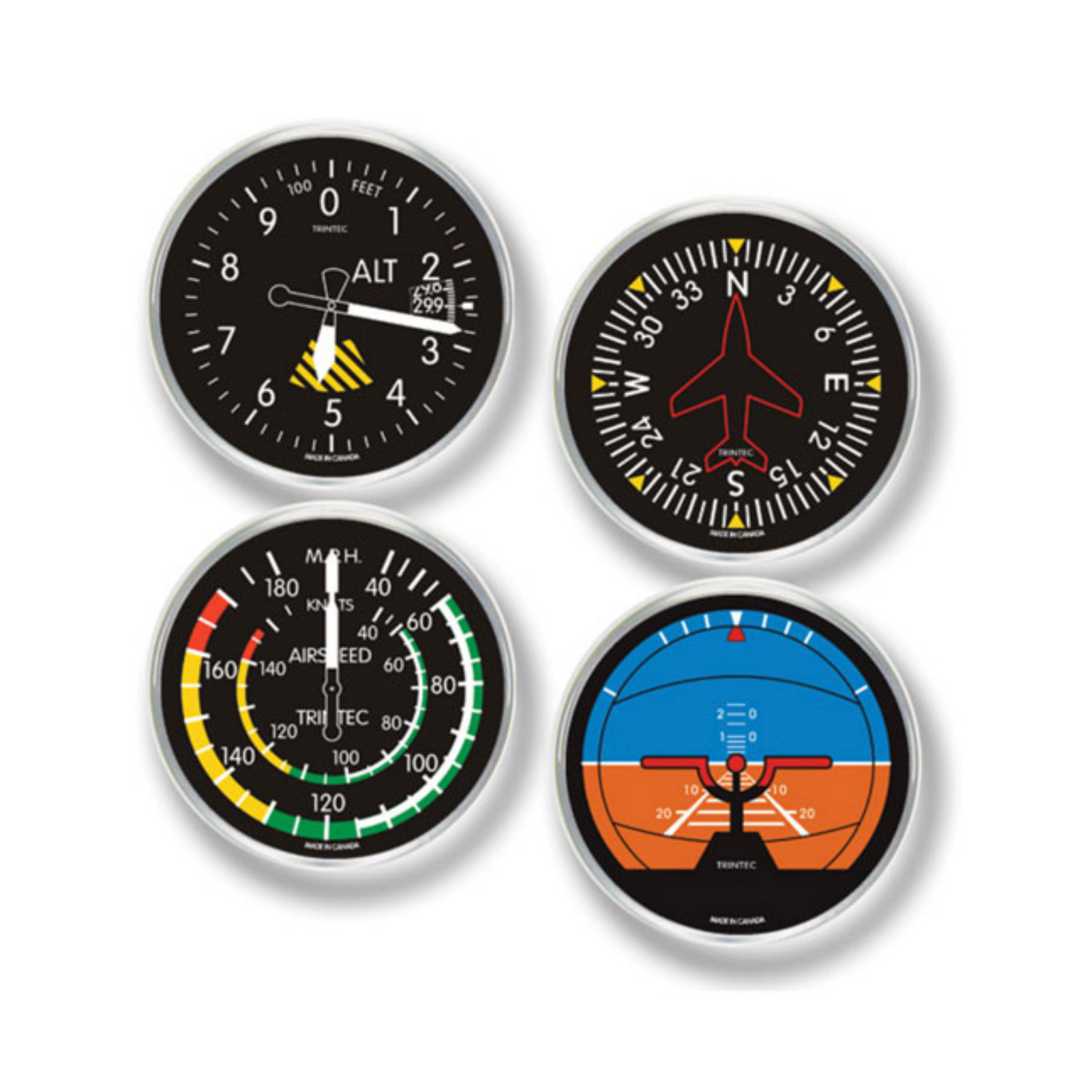 Classic 4-Piece Round Acrylic Instrument Coaster Set