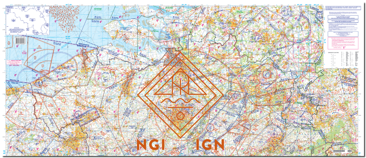 NGI Low Air VFR - chart Belgium 2024 (laminated & folded)