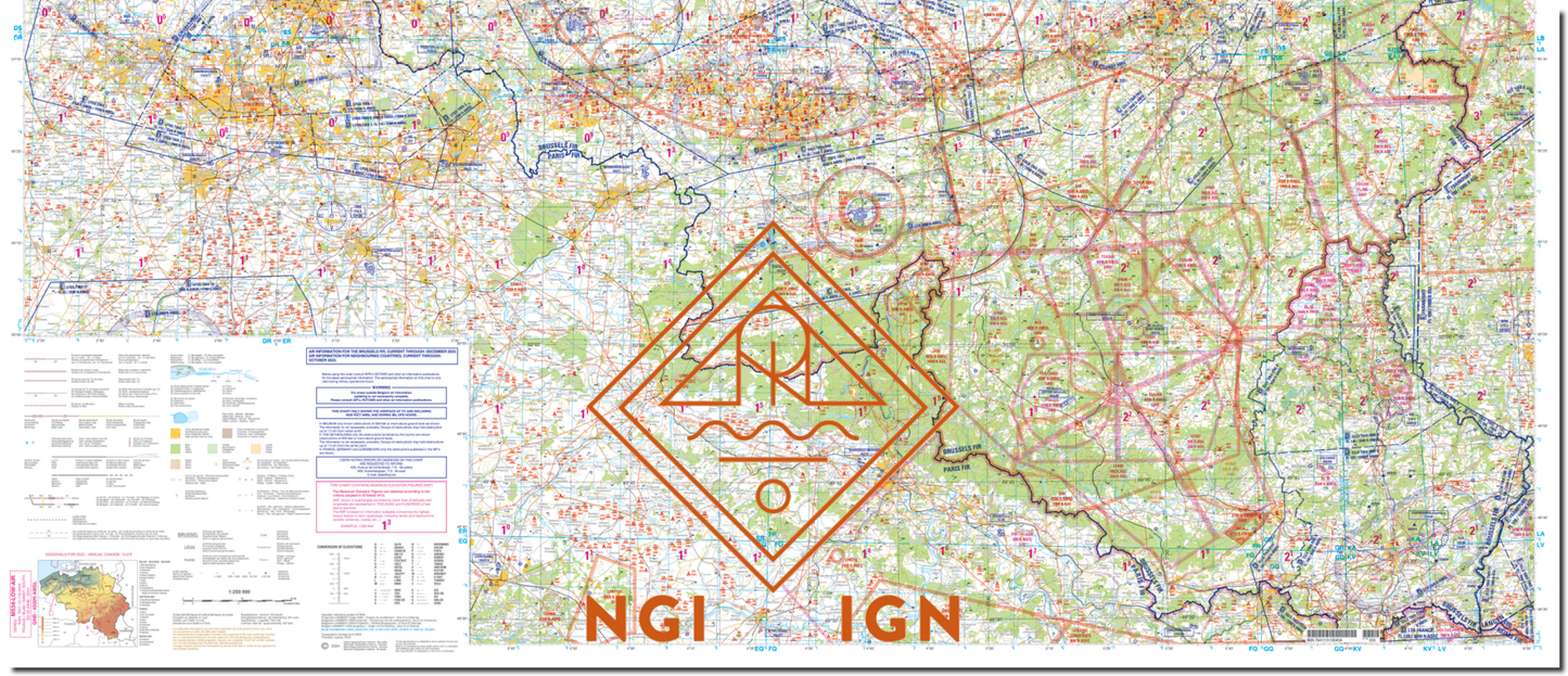 NGI Low Air VFR - chart Belgium 2024 (laminated & folded)
