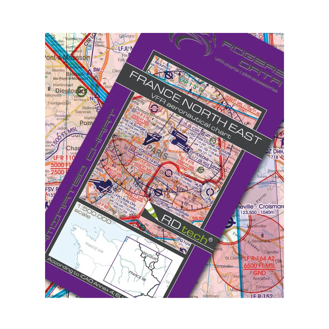 Rogers Data France North East VFR ICAO Aeronautical Chart Edition 2025 NEW