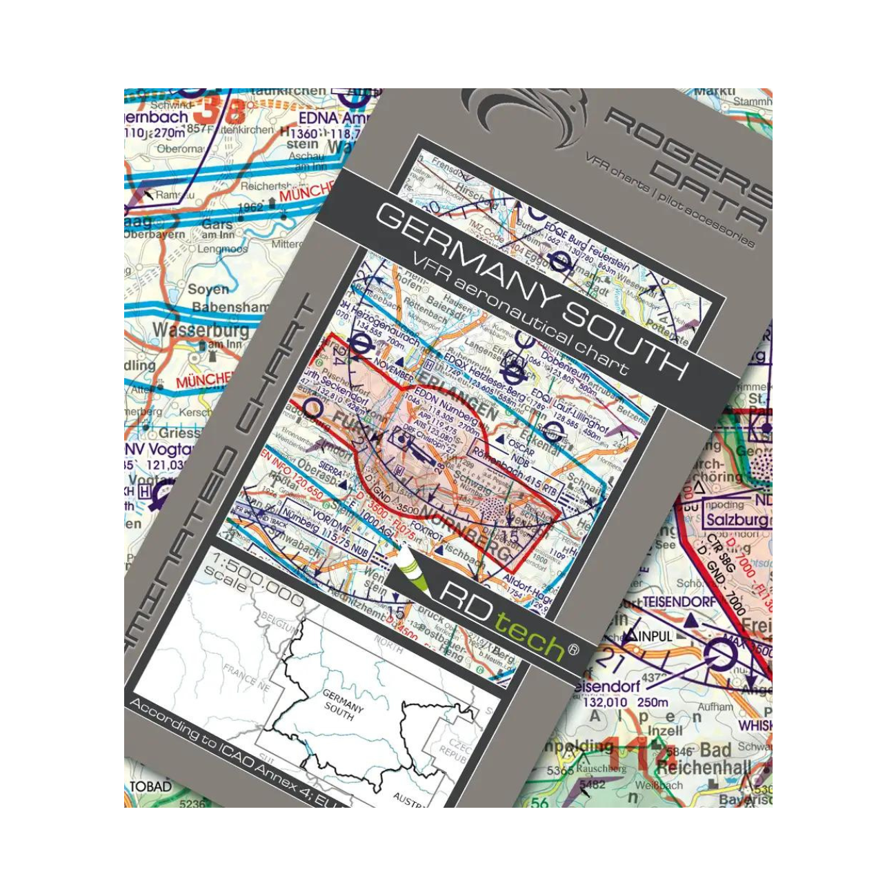 Rogers Data Germany South VFR ICAO Aeronautical Chart Edition 2025 NEW