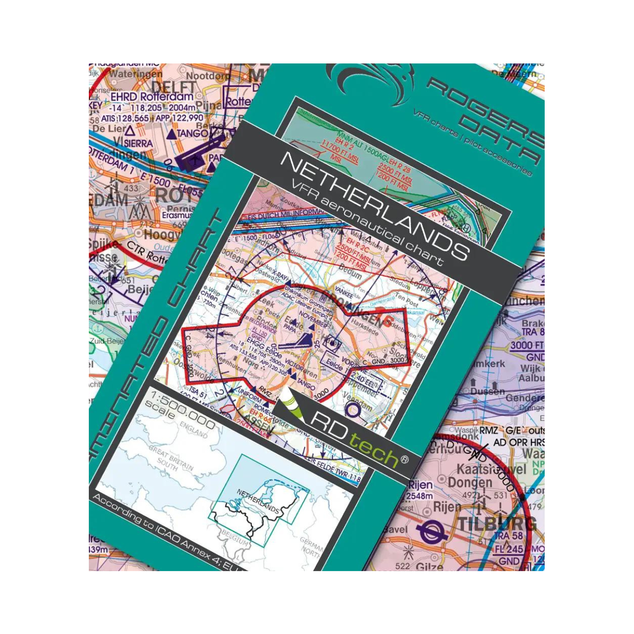 Rogers Data Netherlands VFR ICAO Aeronautical Chart Edition 2025 NEW