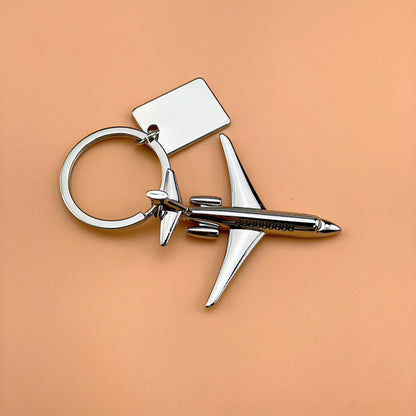 Cumoli Jet Aircraft Silver Keychain