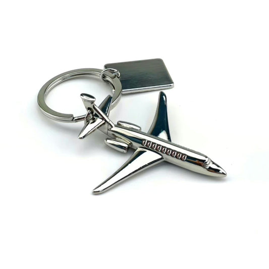 Cumoli Jet Aircraft Silver Keychain