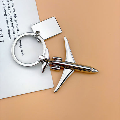Cumoli Jet Aircraft Silver Keychain