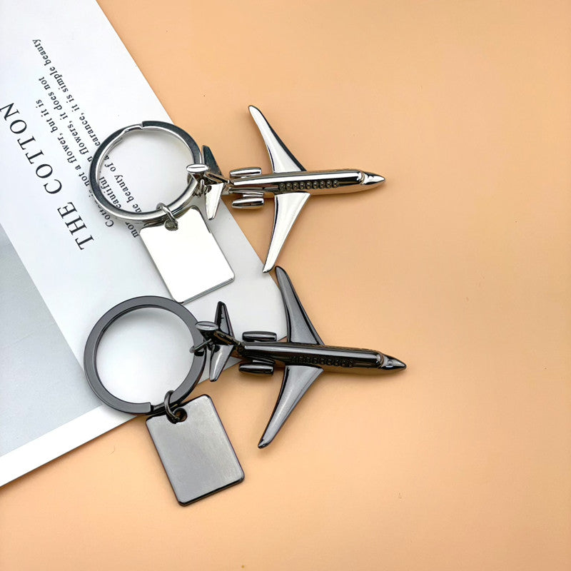 Cumoli Jet Aircraft Silver Keychain