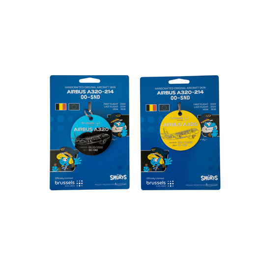 Brussels Airlines Upcycling Collection Airbus A320 OO-SND Airlinetag Key Ring (round & multicolored)