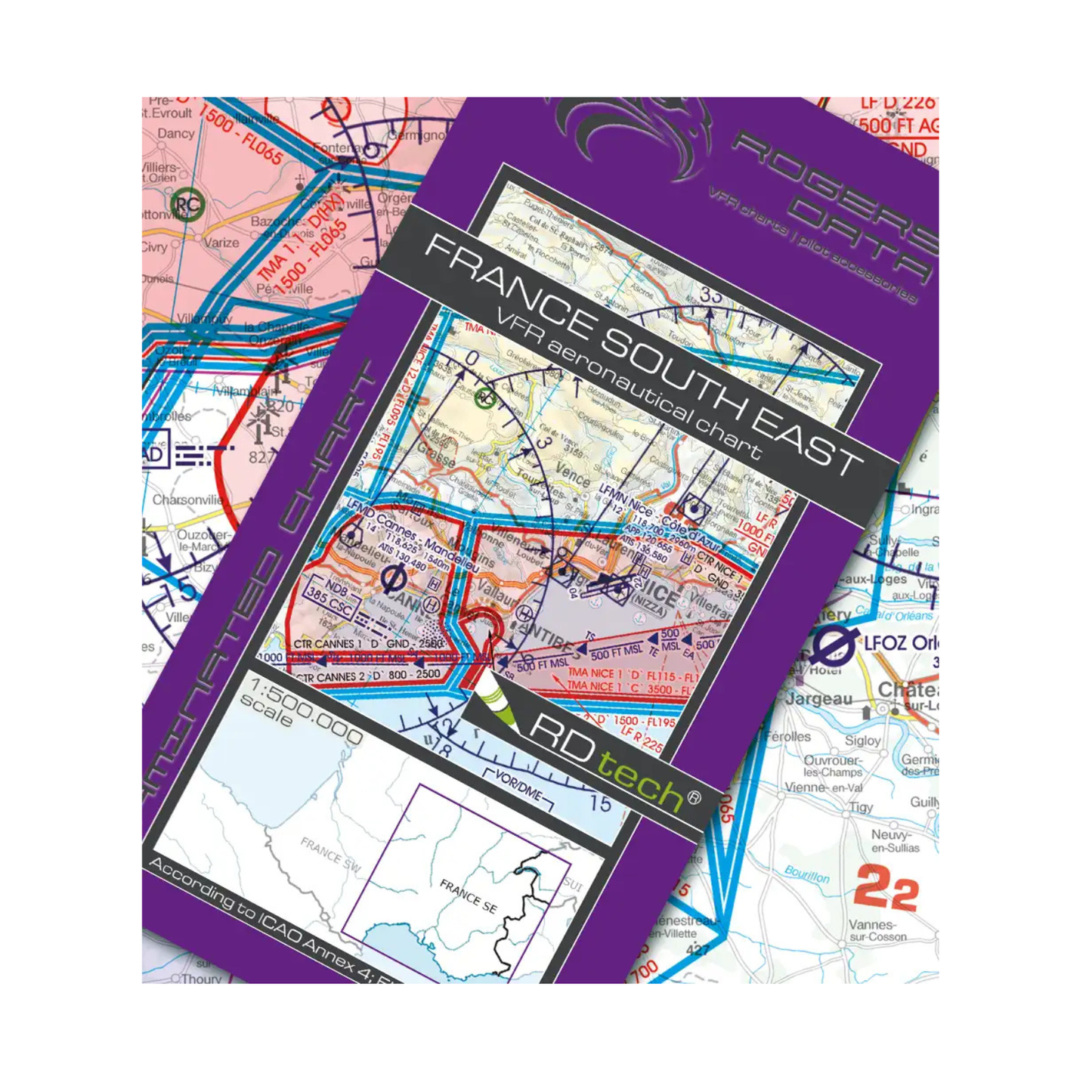Rogers Data France South East VFR ICAO Aeronautical Chart Edition 2026 NEW