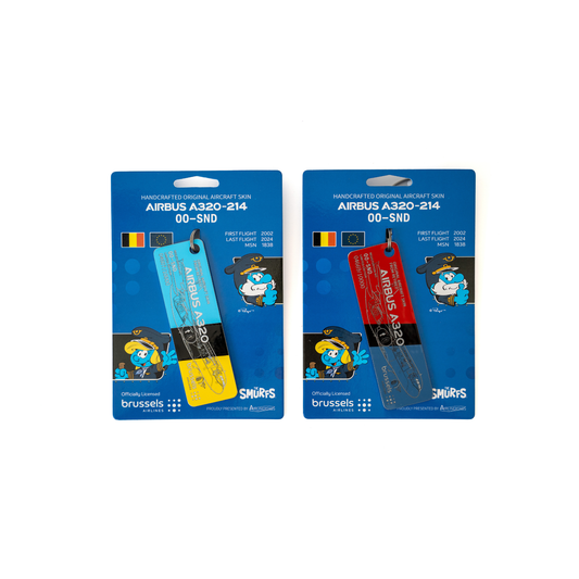 Brussels Airlines Upcycling Collection Airbus A320 OO-SND Airlinetag Key Ring (rectangle & multicolored)