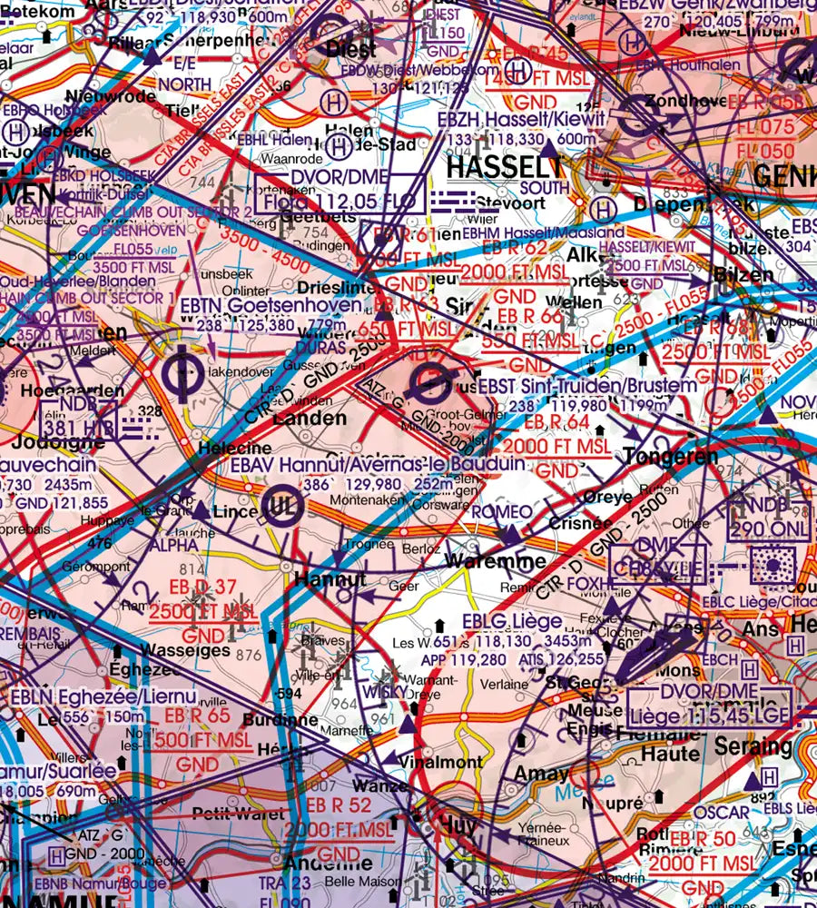 Rogers Data Belgium-Luxembourg VFR ICAO Aeronautical Chart Edition 2024