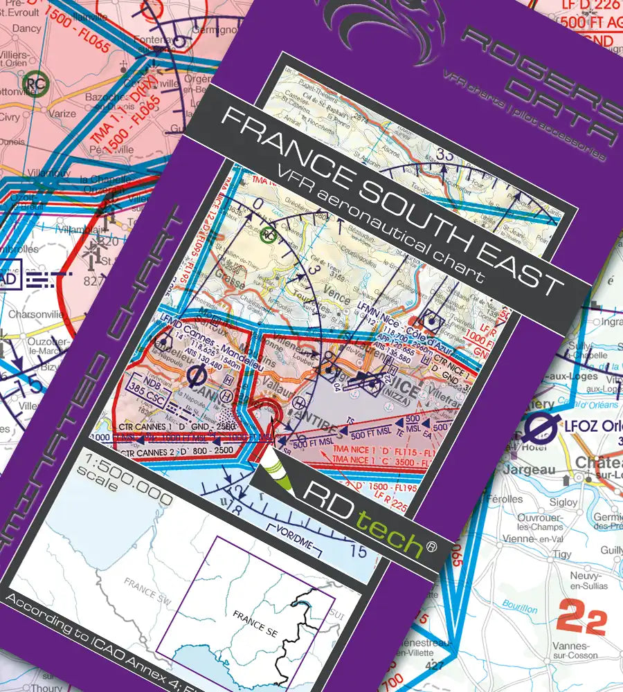 Rogers Data France South East VFR ICAO Aeronautical Chart Edition 2026 NEW