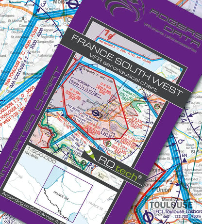 Rogers Data France South West VFR ICAO Aeronautical Chart Edition 2026 NEW