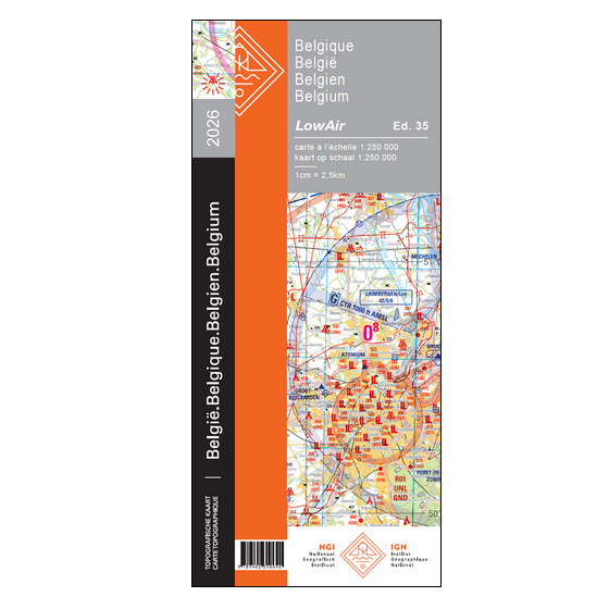 NGI Low Air VFR - chart Belgium 2026 (laminated & folded) NEW