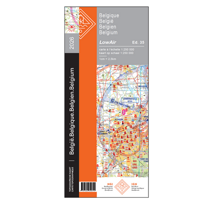 NGI Low Air VFR - chart Belgium 2026 (laminated & folded) NEW